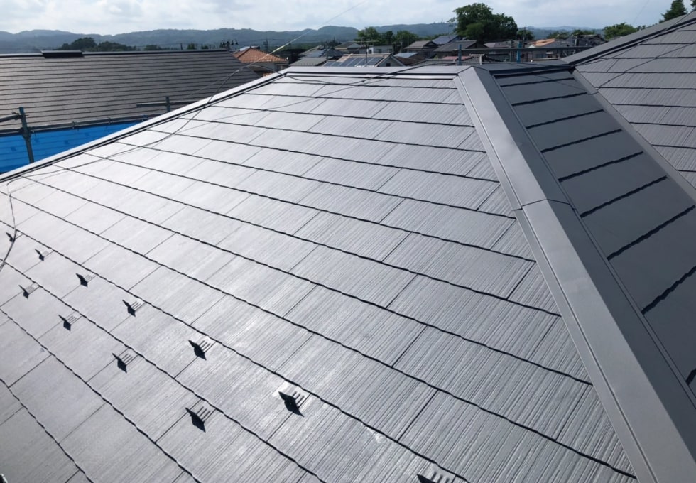 T様邸、コロニアル屋根塗り替え完了写真